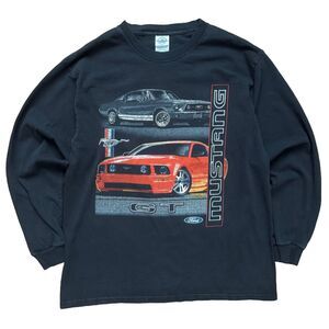 Delta Black Long Sleeve Tee with Mustang Graphic